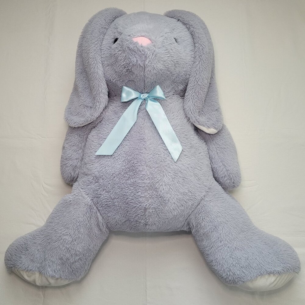 Kelly Toys Giant Floppy Bunny Gray Stuffed Rabbit Plush 31 in Easter Cozy